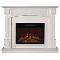 Каминокомплект CAROLINA/БОСТОН Береза белая с очагом Электроочаг KENDAL/КЕНДАЛ 24