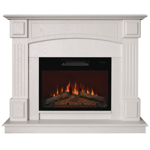 Каминокомплект CAROLINA/БОСТОН Береза белая с очагом Электроочаг KENDAL/КЕНДАЛ 24