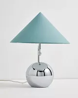 Серебристая лампа "Шанталь" с мятным конусным абажуром