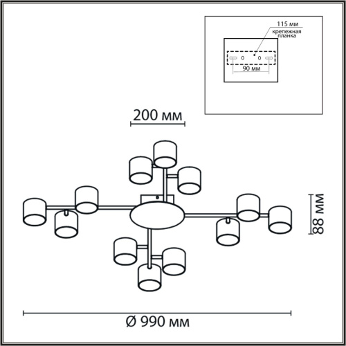 8235/12C COMFI LN26 242 белый, металл Люстра потолочная LED GX53 12*12W 220V GARETA фото 3 8235/12C COMFI LN26 242 белый, металл Люстра потолочная LED GX53 12*12W 220V GARETA фото 3