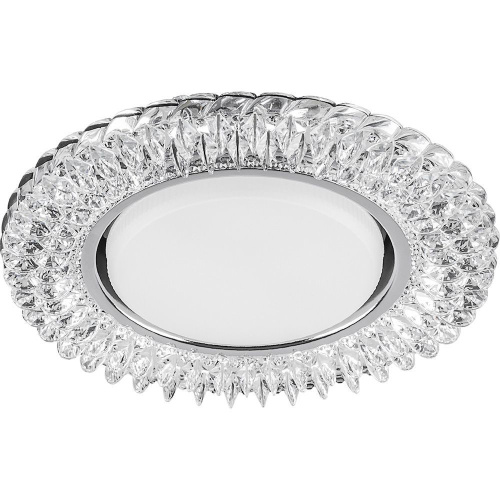 Светильник встраиваемый с белой LED подсветкой Feron CD4035 потолочный GX53 без лампы, прозрачный, хром Светильник встраиваемый с белой LED подсветкой Feron CD4035 потолочный GX53 без лампы, прозрачный, хром