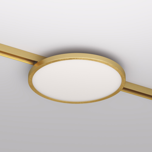 DK5763-SB Светильник для трека SHINE FLOW со светодиодом, D198*H27, 48V DC, 15W, RA?90, 3000K, IP20, сатинированная латунь, алюминий фото 3