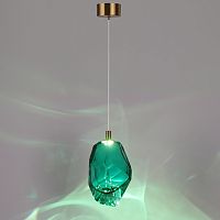 7110/4LA L-VISION ODL25 Подвесной светильник бронзовый/бирюз. стекло/металл IP20 LED 4W 300Лм 3000K 200° 220V GEMME