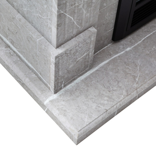 Каминокомплект ANDREA/АЛЬФА Мрамор серый с очагом Электроочаг MAJESTIC LUX/МАДЖЕСТИК фото 4