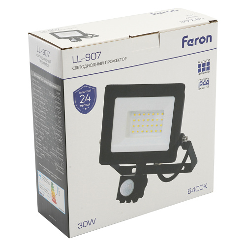 Светодиодный прожектор Feron с датчиком LL-907 IP65 30W 6400K фото 6