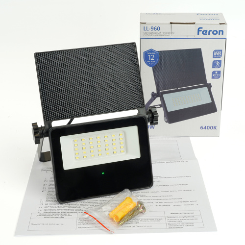 Прожектор с солнечной панелью,  LL-960, IP65 20W 6400K фото 14