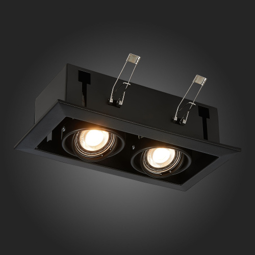 ST250.448.02 Св-к встр. Черный GU10 2*50W  L245xW126xH70 220V Без ламп Встраиваемые светильники фото 9