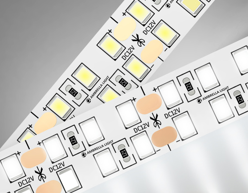 Светодиодная лента двухрядная 12В 2835 240Led 24Вт/м 4500K IP20 5м
