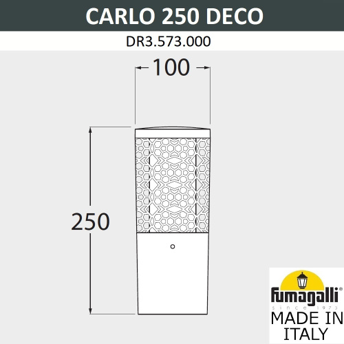 Fumagalli Ландшафтный фонарь FUMAGALLI CARLO DECO 250 DR3.573.000.AXU1L фото 2 Fumagalli Ландшафтный фонарь FUMAGALLI CARLO DECO 250 DR3.573.000.AXU1L фото 2