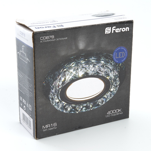 Светильник встраиваемый с белой LED подсветкой Feron CD878 потолочный MR16 G5.3 прозрачный фото 7 Светильник встраиваемый с белой LED подсветкой Feron CD878 потолочный MR16 G5.3 прозрачный фото 7