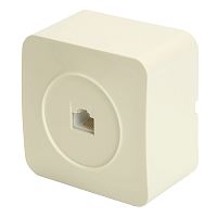 Розетка RJ-45 открытой установки, 1-местная, STEKKER, серия София, слоновая кость, MST00-20-04