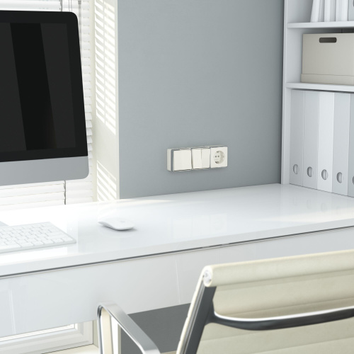 Выключатель одноклавишный проходной Gallant слоновая кость W5012003 фото 3