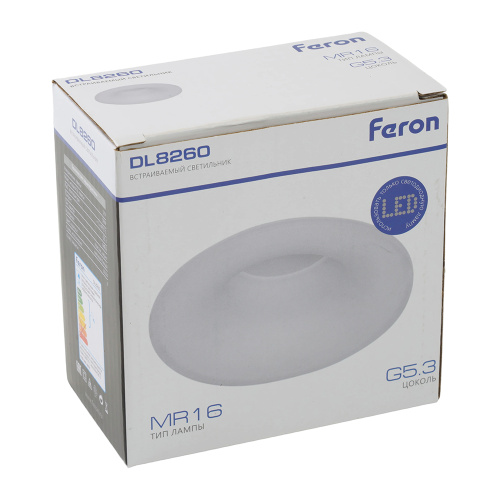 Светильник встраиваемый Feron DL8260 потолочный MR16 G5.3 прозрачный, белый фото 5