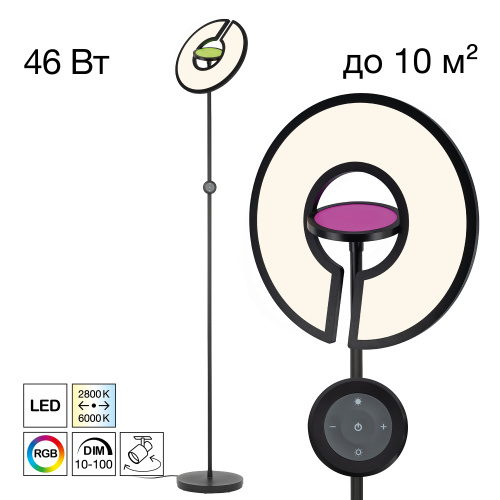 Citilux LOONG CL810031 LED RGB Торшер с пультом Чёрный Citilux LOONG CL810031 LED RGB Торшер с пультом Чёрный