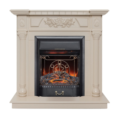 Электрокамин RealFlame Dacota WT белый дуб с очагом Majestic Lux Black RC Электрокамин RealFlame Dacota WT белый дуб с очагом Majestic Lux Black RC