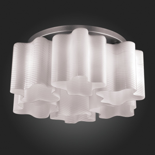 SL117.502.06 Люстра потолочная ST-Luce Серебристый/Белый с полосками E27 6*60W ONDE фото 3