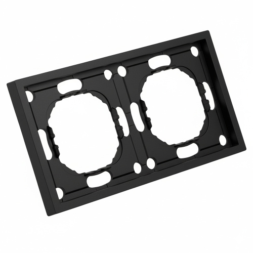 Рамка STEKKER, PFR00-5002-05 2-местная, серия Эмили, черный уголь, soft touch фото 3