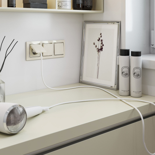 Выключатель одноклавишный проходной (слоновая кость) W1112003 фото 4