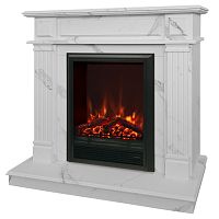 Электрокамин RealFlame Rodos WT цвет мрамор белый с очагом Eugene