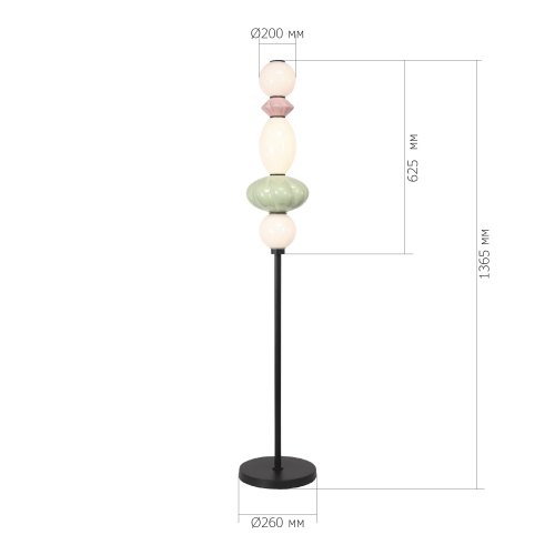 SL6134.405.01 Светильник напольный ST-Luce черный/розовый, зелёный, опаловый LED 1*20W 3000K FLORENTINI фото 2