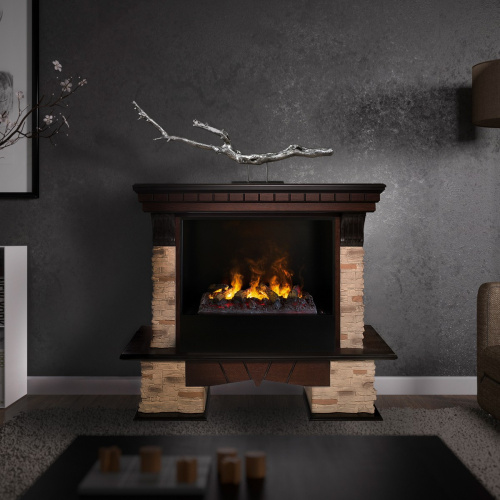 Каминокомплект ROCKLAND/ЧЕЛСИ Античный дуб с очагом Электроочаг CASSETTE/КАССЕТА 630 С ДРОВАМИ фото 3