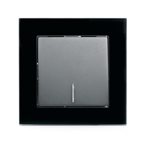 Выключатель 1-клавишный c индикатором STEKKER GLS10-7001-05, 250В, 10А, серия Катрин, черный фото 2
