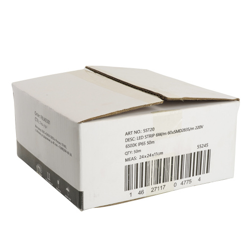 Лента светодиодная SST20 SAFFIT 60SMD(2835)/м 6Вт/м 220V 50м , 6500K, IP65 фото 2