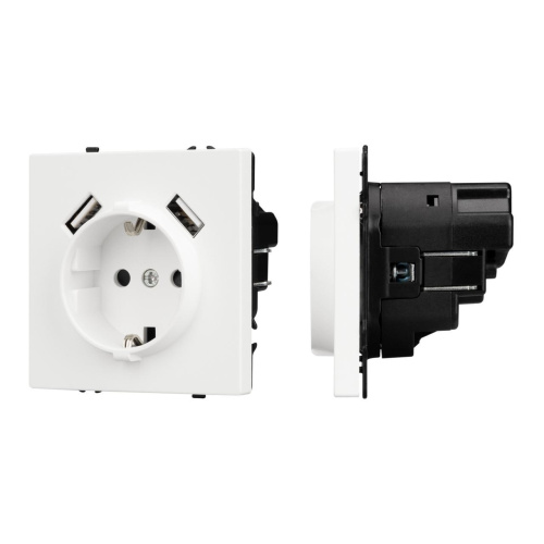 Механизм розетки с USB зарядкой Arlight SCT-NOBE-MUAA-SFPL-WH (230V, 16A) 054288 Механизм розетки с USB зарядкой Arlight SCT-NOBE-MUAA-SFPL-WH (230V, 16A) 054288