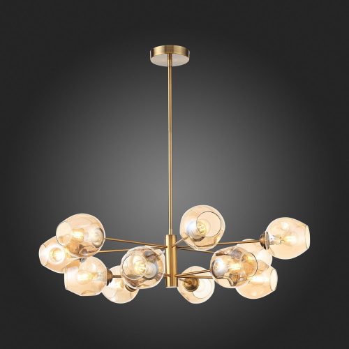 SL1500.203.12 Светильник подвесной ST-Luce Золотистый/Янтарный E14 12*40W FOVIA фото 6