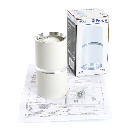 Светильник потолочный Feron ML186 Barrel ZEN MR16 GU10 35W 230V, белый, хром фото 8