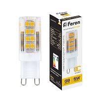 Лампа светодиодная Feron LB-432 G9 5W 175-265V 2700K