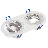 Светильник потолочный встраиваемый, DL2812 MR16 50W G5.3 "овал", белый-хром