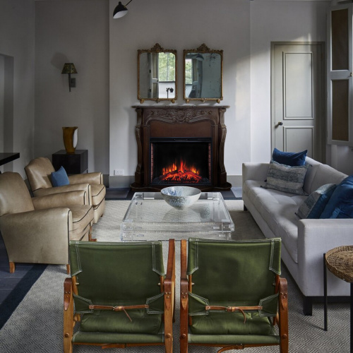 Каминокомплект ELLADA/ЭЛЛАДА Античный дуб с очагом Электроочаг EPSILON/ЭПСИЛОН 33 фото 3