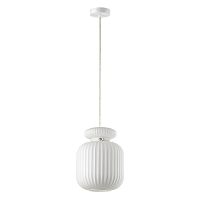 5042/1C PENDANT ODL24 373 белый/белый/металл/стекло/эко.кожа Подвес E27 1*60W JUGI
