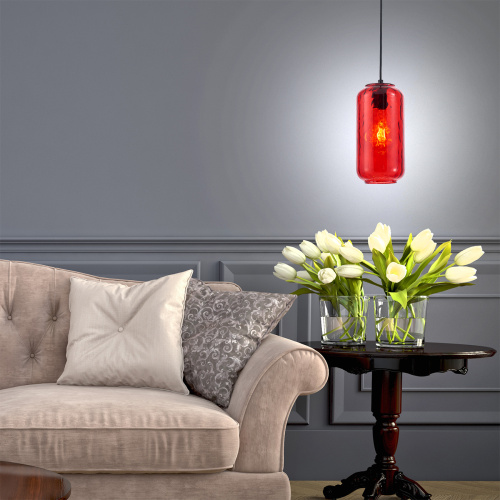 Подвесной светильник Escada 10177/1S E27*60W Black/Red фото 2 Подвесной светильник Escada 10177/1S E27*60W Black/Red фото 2