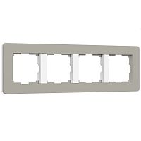 Рамка из поликарбоната на 4 поста Split дымчатый/белый, soft-touch W0043067