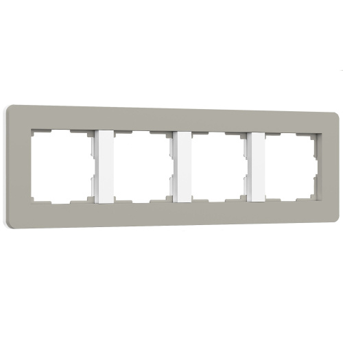 Рамка из поликарбоната на 4 поста Split дымчатый/белый, soft-touch W0043067 Рамка из поликарбоната на 4 поста Split дымчатый/белый, soft-touch W0043067