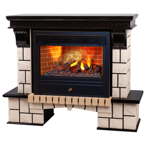 Электрокамин RealFlame Stone 26 AO античный дуб с очагом 3D Novara фото 3 Электрокамин RealFlame Stone 26 AO античный дуб с очагом 3D Novara фото 3