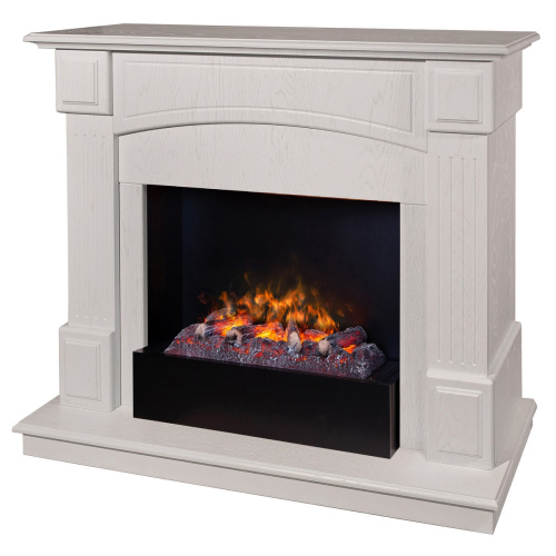 Каминокомплект CAROLINA/БОСТОН Береза белая с очагом Электроочаг CASSETTE/КАССЕТА 630 С ДРОВАМИ фото 2