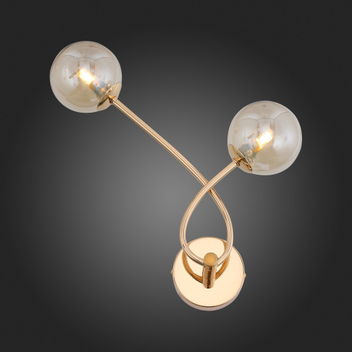 SL435.201.02 Бра ST-Luce Золотистый/Коньячный G9 2*3W PARLLAONE фото 2 SL435.201.02 Бра ST-Luce Золотистый/Коньячный G9 2*3W PARLLAONE фото 2