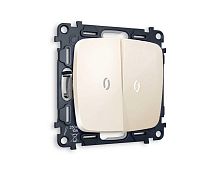 Комплект механизма 2-кл выключателя AMBRELLA VOLT с подсветкой 5600K OMEGA Бежевый глянец QUANT (OP3040, VM115, G14W) MO304015