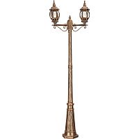 Светильник садово-парковый Feron 8114/PL8114 столб 2*100W E27 230V, черное золото