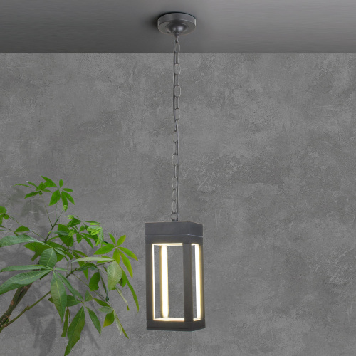 Уличный подвесной светодиодный светильник Frame LED IP54 1528 TECHNO LED серый фото 3
