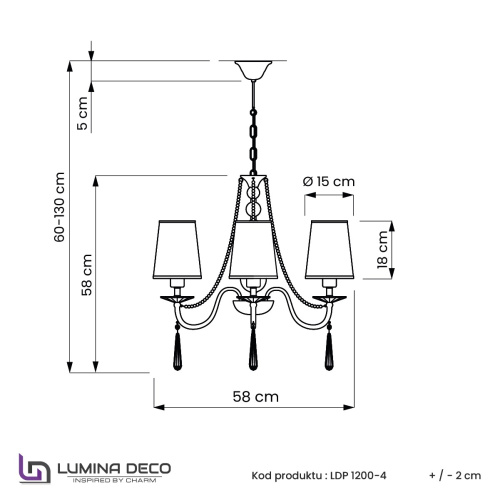 Хрустальная подвесная люстра Lumina Deco Fabione LDP 1200-4 F.GD фото 9