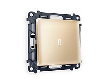 Комплект механизма 1-кл выключателя AMBRELLA VOLT с подсветкой 5600K ALFA Шампань QUANT (AP6020, VM101, G14W) MA602015