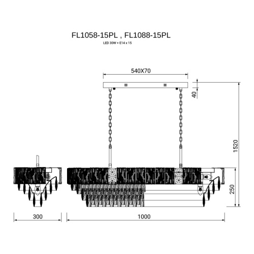 Люстра подвесная Delight Chrome FL1088-15PL фото 2