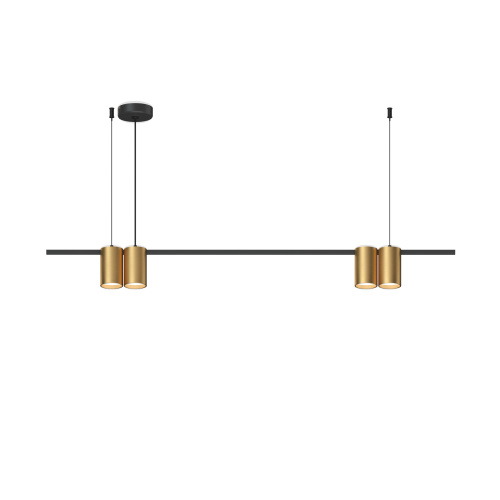 DK4061-BK+SG Подвесной светильник ORBIT, IP20, 4xGU10 LED до 15 Вт, черный + сатинированное золото, алюминий фото 3