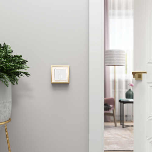 Выключатель двухклавишный с подсветкой (белый акрил) W1120141 фото 3