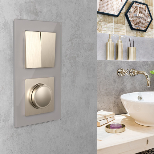 Рамка из стекла на 2 поста Favorit дымчатый W0021117 фото 2