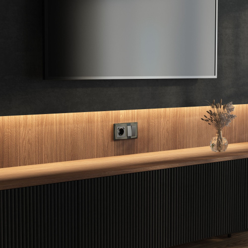 Рамка из стекла на 2 поста Diamant черный W0021208 фото 5